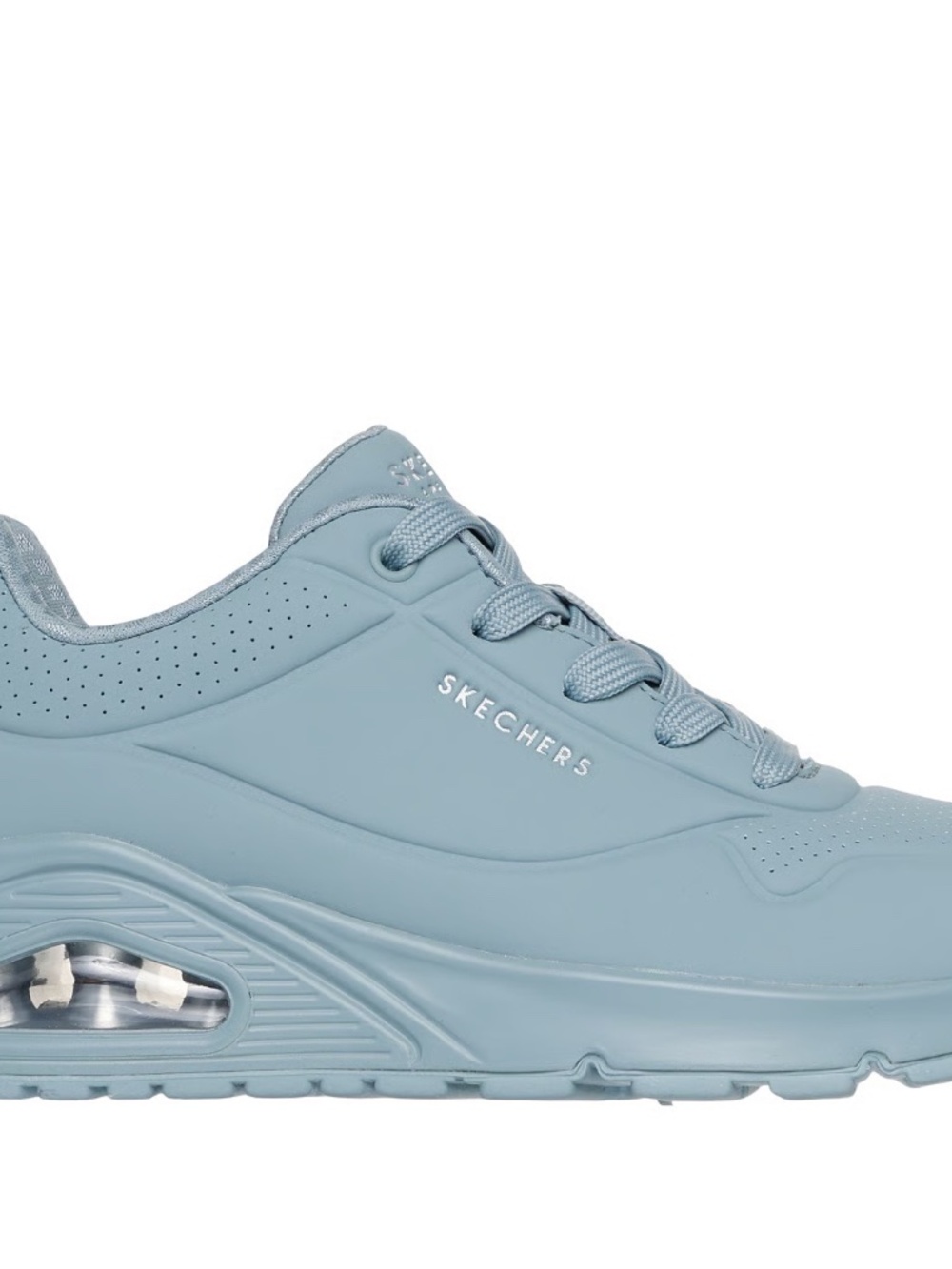 NEW NWT Women's Skechers Lace Up Sneakers Uno Stand On Air Foam Grey Blue 9.5 M - Picture 14 of 14